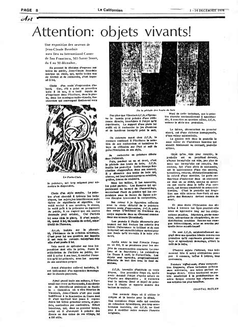 critique du journal Le californien du 14 dec 1978