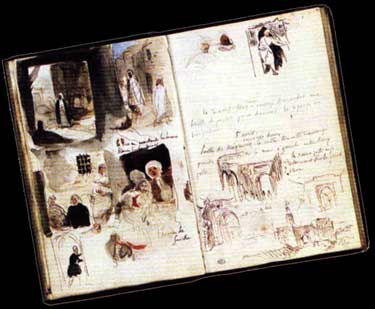 Rues, murs et boutiques de Mekns. Muse du Louvre,

album d'Afrique du Nord et d'Espagne.