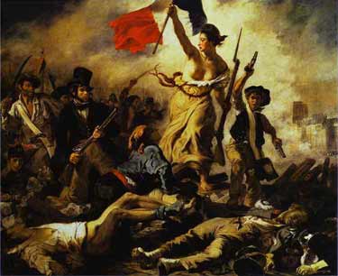 E. Delacroix
La Libert guidant le Peuple,
1830.
Huile sur toile 260 x 325 cm. Muse du Louvre.
